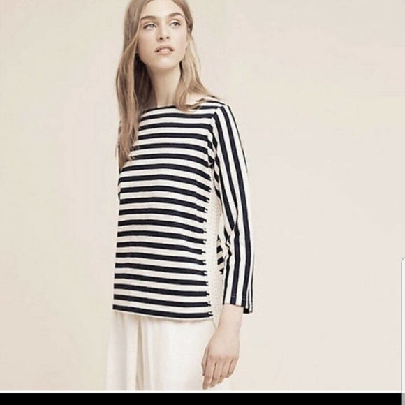 Anthropologie Pepin Mariner Striped Pullover sweater Top Sz XL - Picture 6 of 9